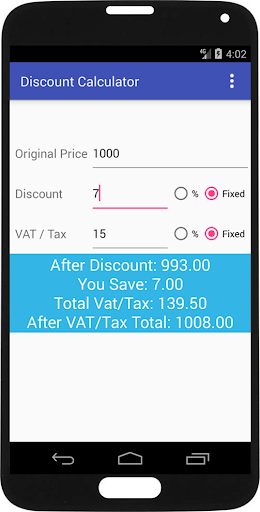 Discount Calculator Screen 2