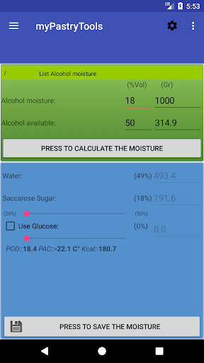 MyPastryTools Screen 2