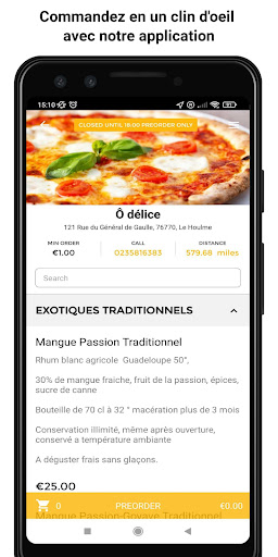 Android application Ô délice screenshort