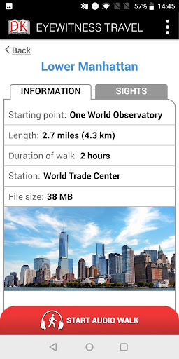 Screenshot of DK Eyewitness Audio Walks