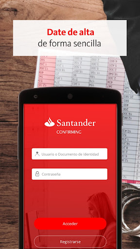 Screenshot of Confirming Santander