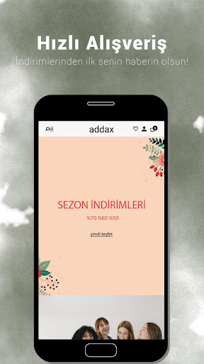 Android application addax - Moda & Alışveriş screenshort