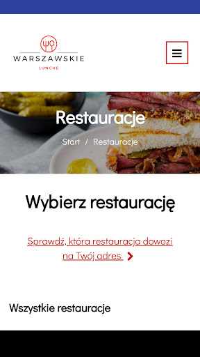 Android application Warszawskie Lunche screenshort