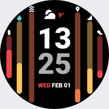 Stripes Pixel Watch Face Screen 3
