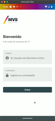 Android application Mesa de Servicios MVS Capital screenshort