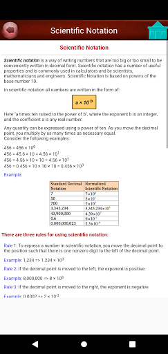 Android application Grade 8 Math screenshort