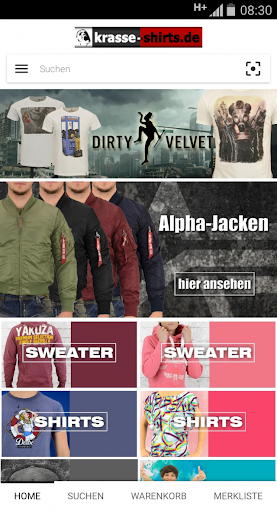 Android application krasse-shirts.de screenshort