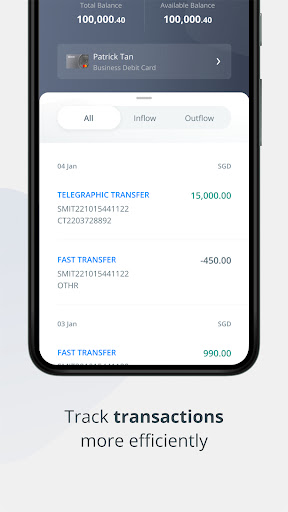 Screenshot of OCBC Business