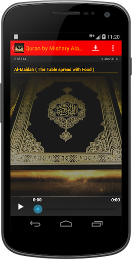Quran by Mishary Alafasy AUDIO Screen 2