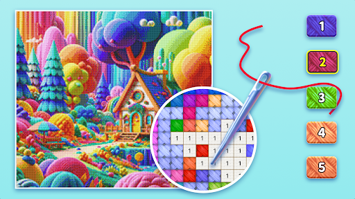 Cross Stitch: Color by Number - Puzzle - games