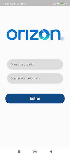 Android application Control de Acceso Orizon screenshort