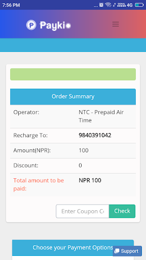 Recharge to Nepal - PayKio, Ne Screen 3