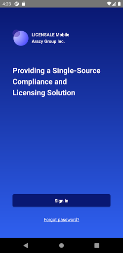 Android application LICENSALE® Mobile screenshort