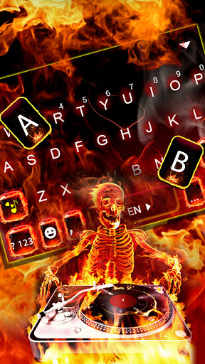 Fire Skull DJ Keyboard Backgro Screen 2