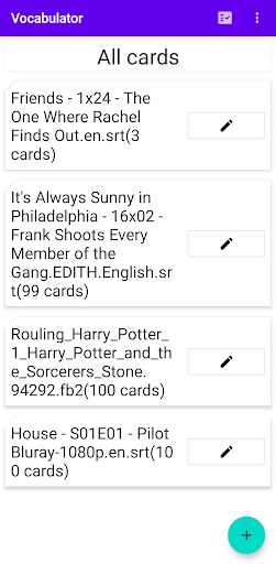 Android application Vocabulator screenshort