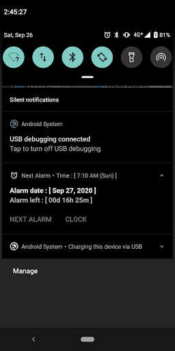 Next alarm:widget,notification Screen 3