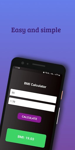 Android application BMI Calculator Mini screenshort