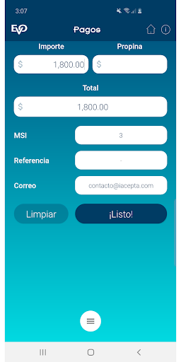 iAcepta 4.0 Screen 3