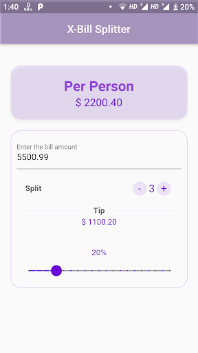 X-Bill Splitter : A simple app Screenshot 2 - AppWisp.com
