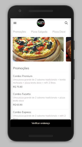 Android application Fazatto Pizzeria screenshort