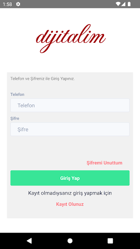 Android application Dijitalim Öğrenci screenshort