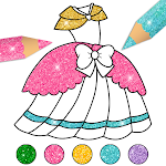 Glitter Dress Coloring Pages for Girls Apk