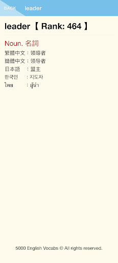 English 5000 Vocabs Screen 3