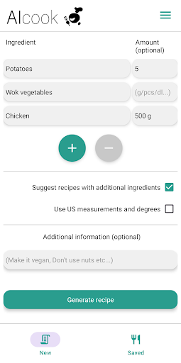 Android application AIcook - Quick & Easy Recipes screenshort