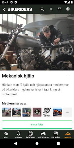 Android application Bikeriders screenshort