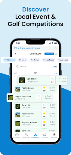 Screenshot of GolfLync Social Golf Community