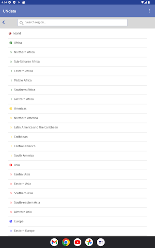 Screenshot of UNdata