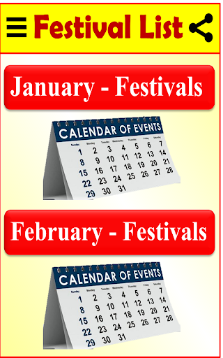 Calendar Festival List 2023 Screen 3