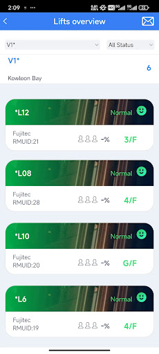 Android application UniLift Monitor screenshort