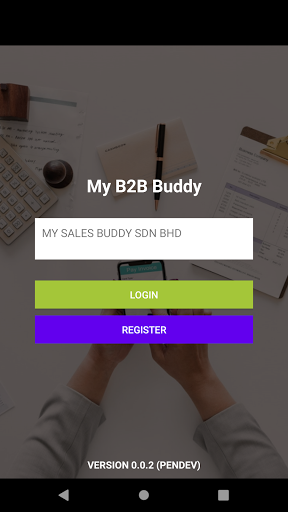 Android application MyB2BBuddy screenshort