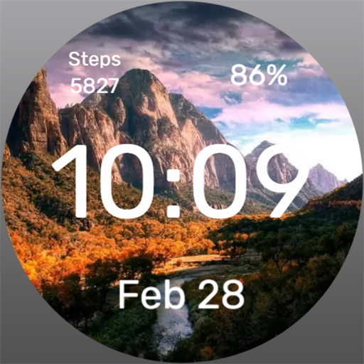 Mountains at Sunset Watch Face Download on Windows