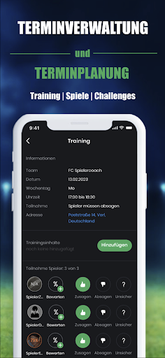 Spieler Coach Screen 2