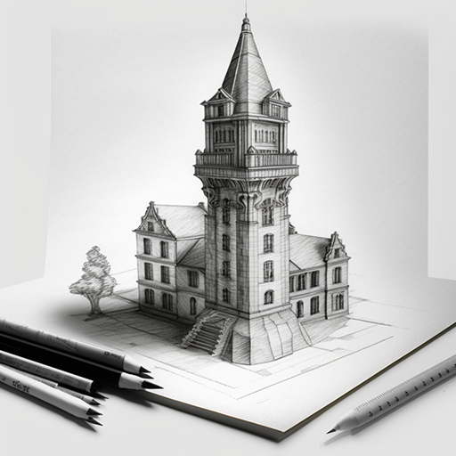 Pencil Sketch Building logo