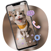 Cute Cat With Open Mouth Theme