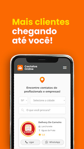 Android application Contatos Online screenshort