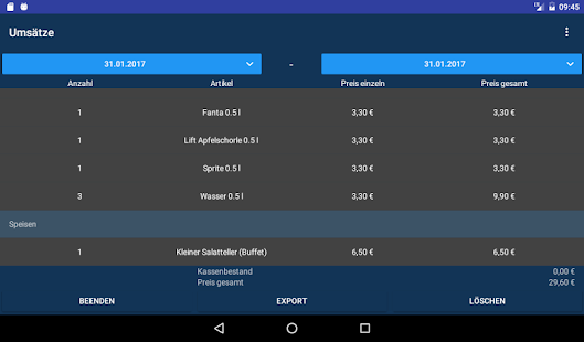 Kasse 2.0 für Tablets Screenshot