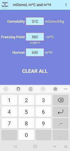 Android application Osmol and Hortvet screenshort