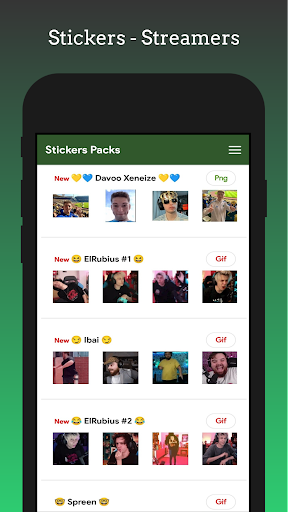 Android application WASticker - Streamers - TweCH screenshort