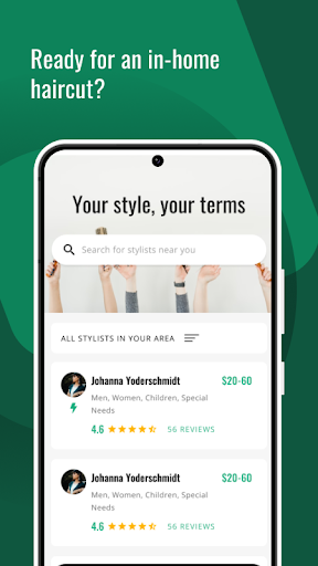 Android application Clipt - Get Home Haircuts screenshort
