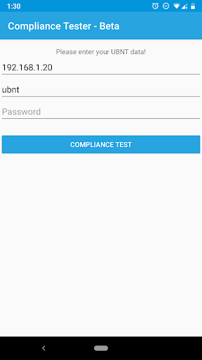 Android application Compliance Test - UBNT screenshort