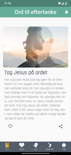 Android application Ord til eftertanke screenshort
