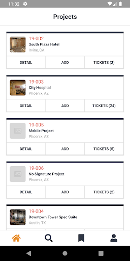Android application Time and Material Tracking by screenshort