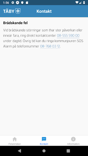 Felanmälan i Täby kommun Screen 2
