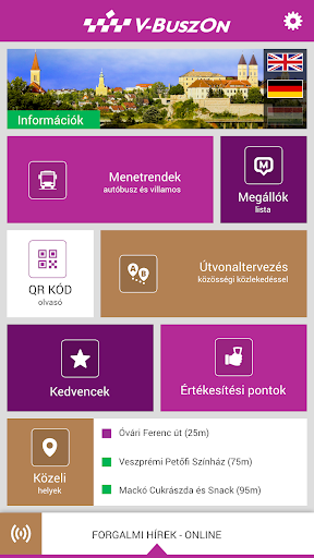 V-BuszOn – Veszprém menetrend Screen 2