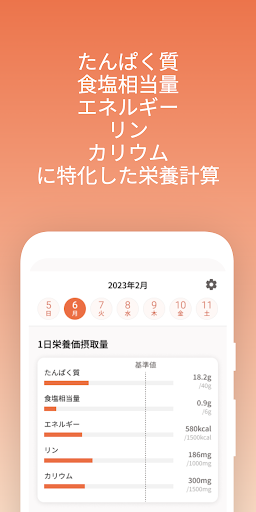 栄養ビジョン　腎臓病の方のための栄養計算アプリ Screen 3