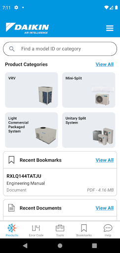 Daikin Tech Hub Screen 2